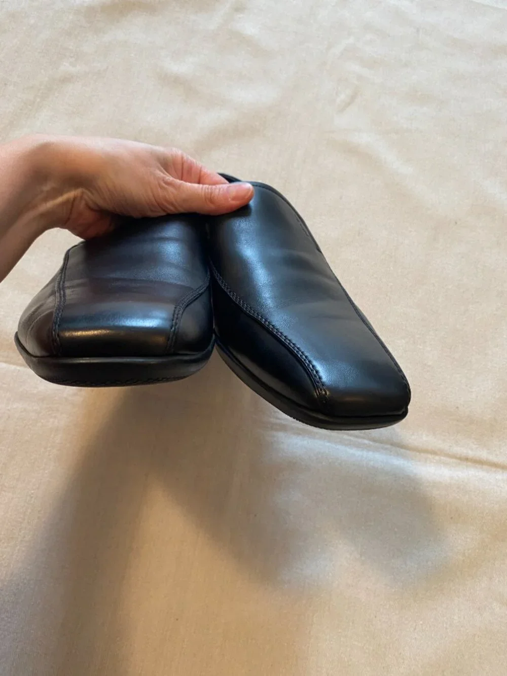 Prada Linea Rossa Black Leather Rubber Sole Loafers Size 11